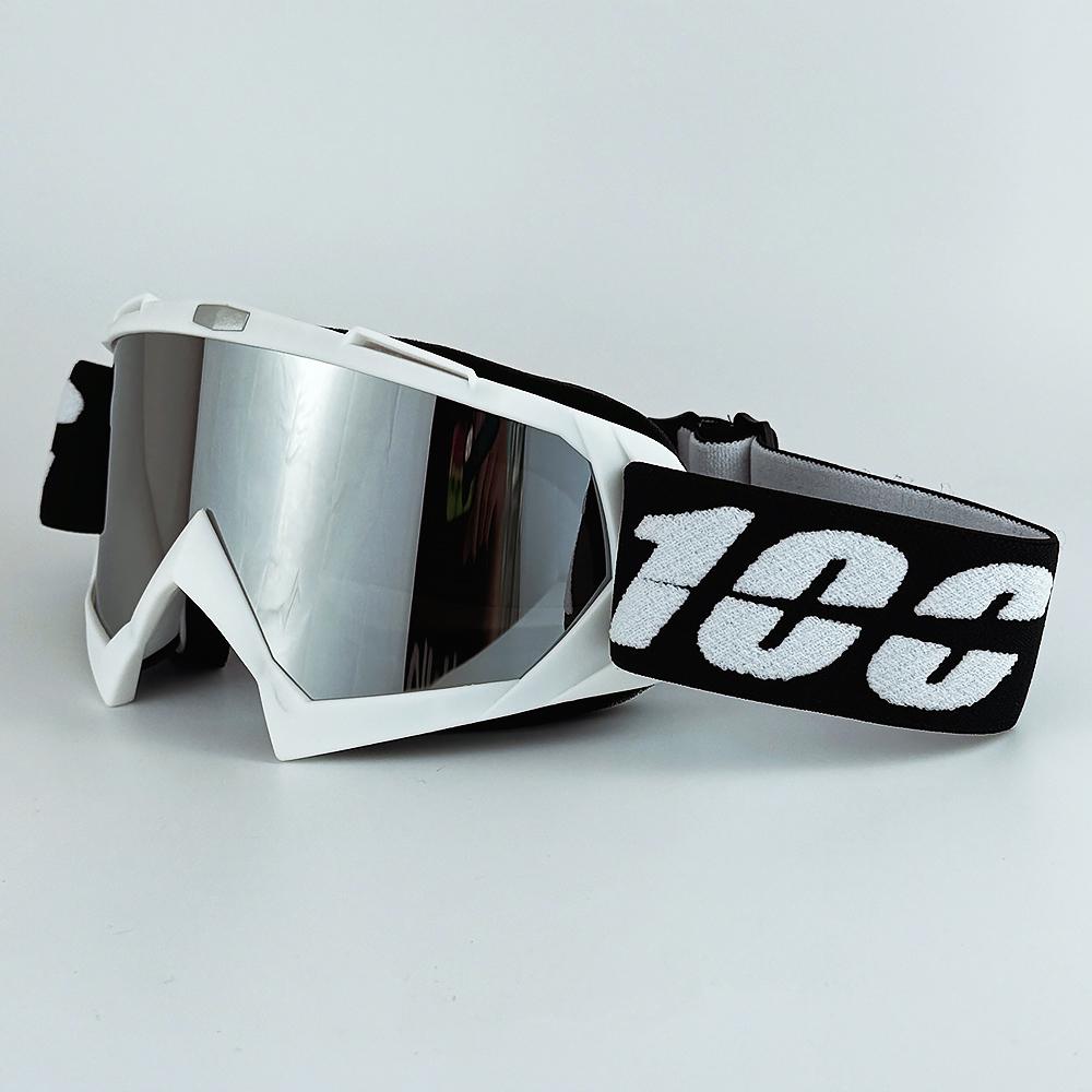 100 Motorradbrille Staubdicht Rennbrille Winddicht für Männer & Frauen Motocross Radfahren Skifahren Outdoor Offroad-Fahrradbrille
