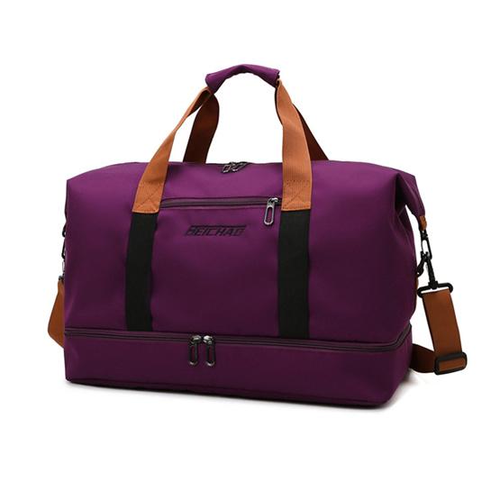 Wasserdichte Reisetasche, Sporttasche, Sporttasche, großes Fassungsvermögen, Gepäcktaschen, Handtaschen mit mehreren Taschen violett