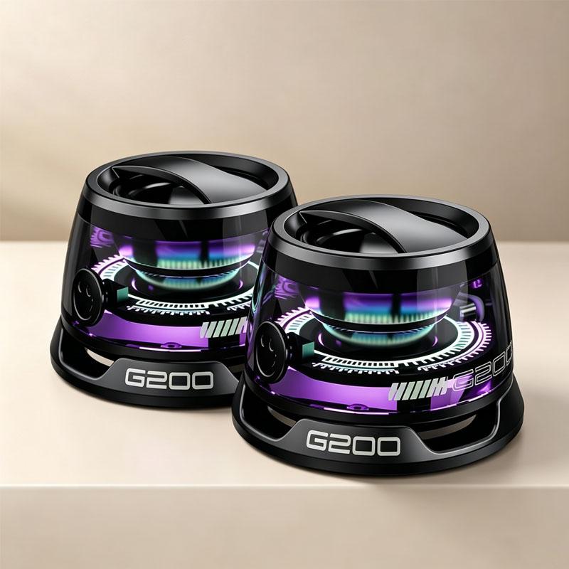 G200 Bluetooth 5.3 Lautsprecher Mini-Lautsprecher Tragbarer magnetischer Lautsprecher Multifunktionaler RGB-Lautsprecher RGB-Beleuchtung 7H Spielzeit