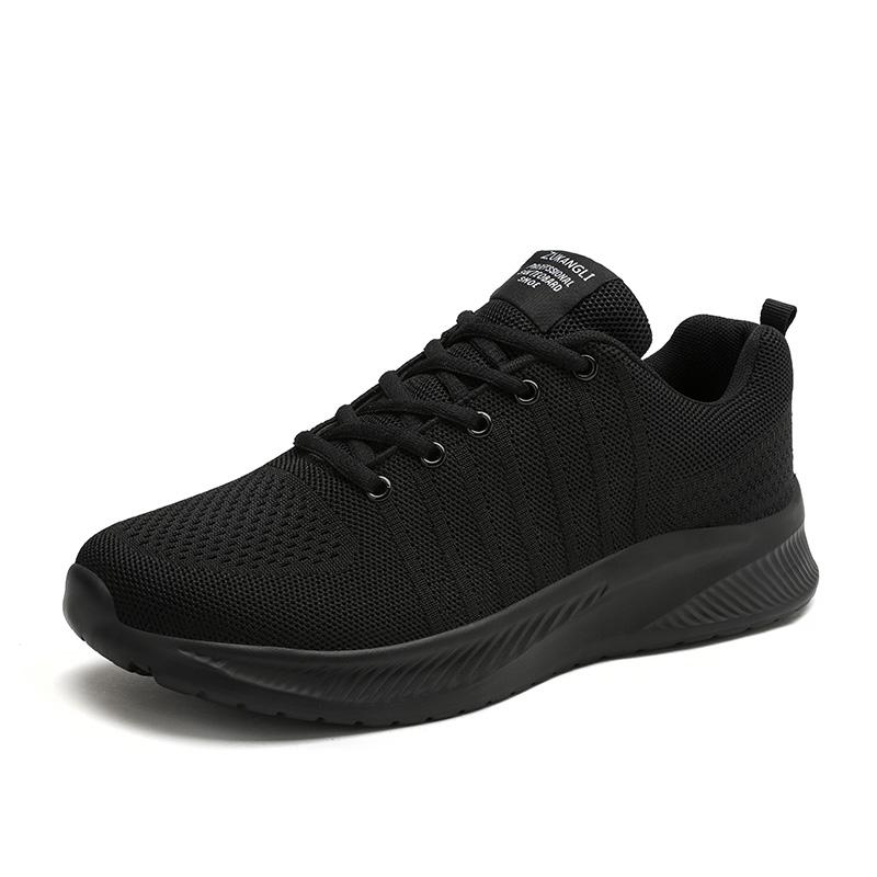 Herren Laufschuhe Mesh Freizeit-Sneaker Schnürschuhe Leichtgewicht Damen Walking Atmungsaktiv Outdoor-Sport Laufschuhe Frau 41 black