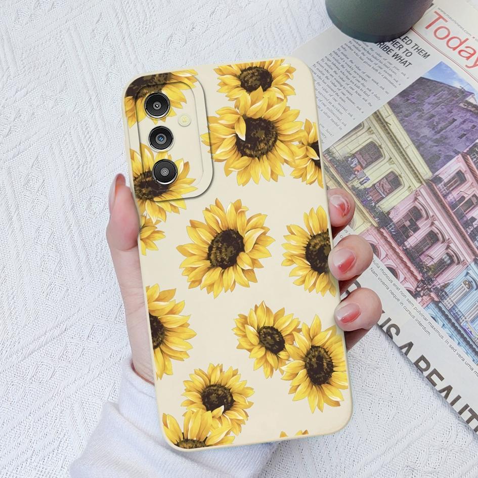 Für Samsung Galaxy A31 A51 A71 A14 A13 A10S A20 Handyhüllen Mode Sonnenblume Gänseblümchen Schutzhülle aus weichem Silikon Rückseite für Galaxy A02 A03S Stoßstange Samsung A13 4G