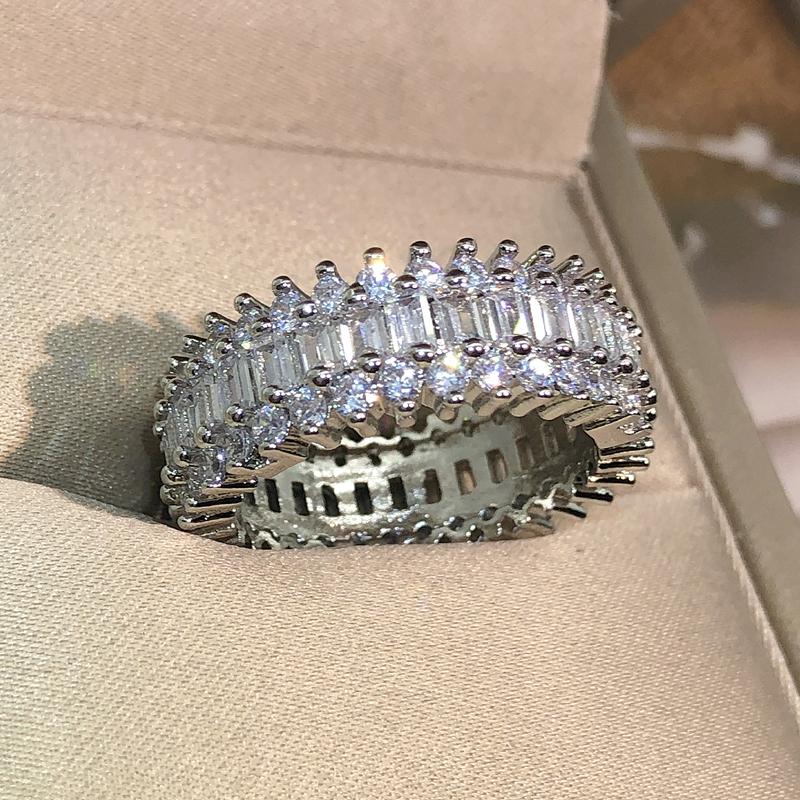 Einzigartiger Brandneuer Luxusschmuck Sterling-Kupfer Markise-Schliff Weiß AAAAA Zirkonia Damen Hochzeit Brautring Geschenk 8 gray