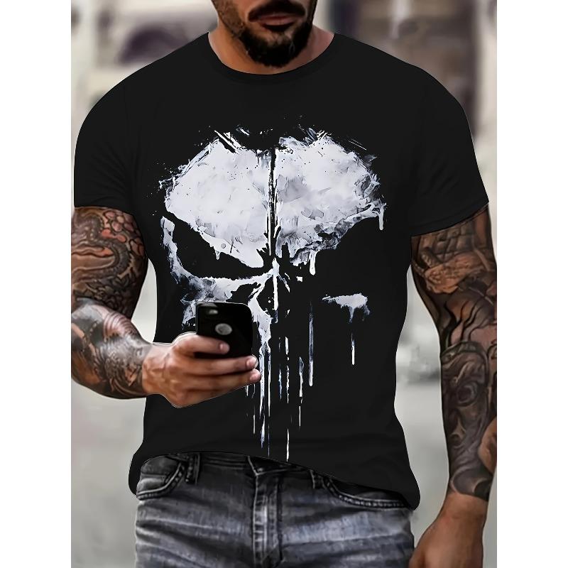 Europäische Größen Herren T-Shirt Grafik T-Shirt Lustiges T-Shirt Slogan T-Shirt Buchdruck Rundhals Schwarz 3D Gedruckt Outdoor Freizeit M schwarz