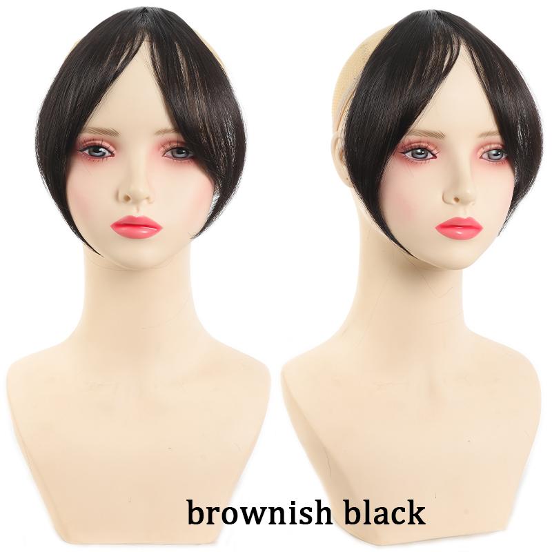 Französische 3D-Stirnpony-Perücke, weibliche synthetische Pony-Perücke, flauschig, leicht und spurlos, geeignet für alle Stile