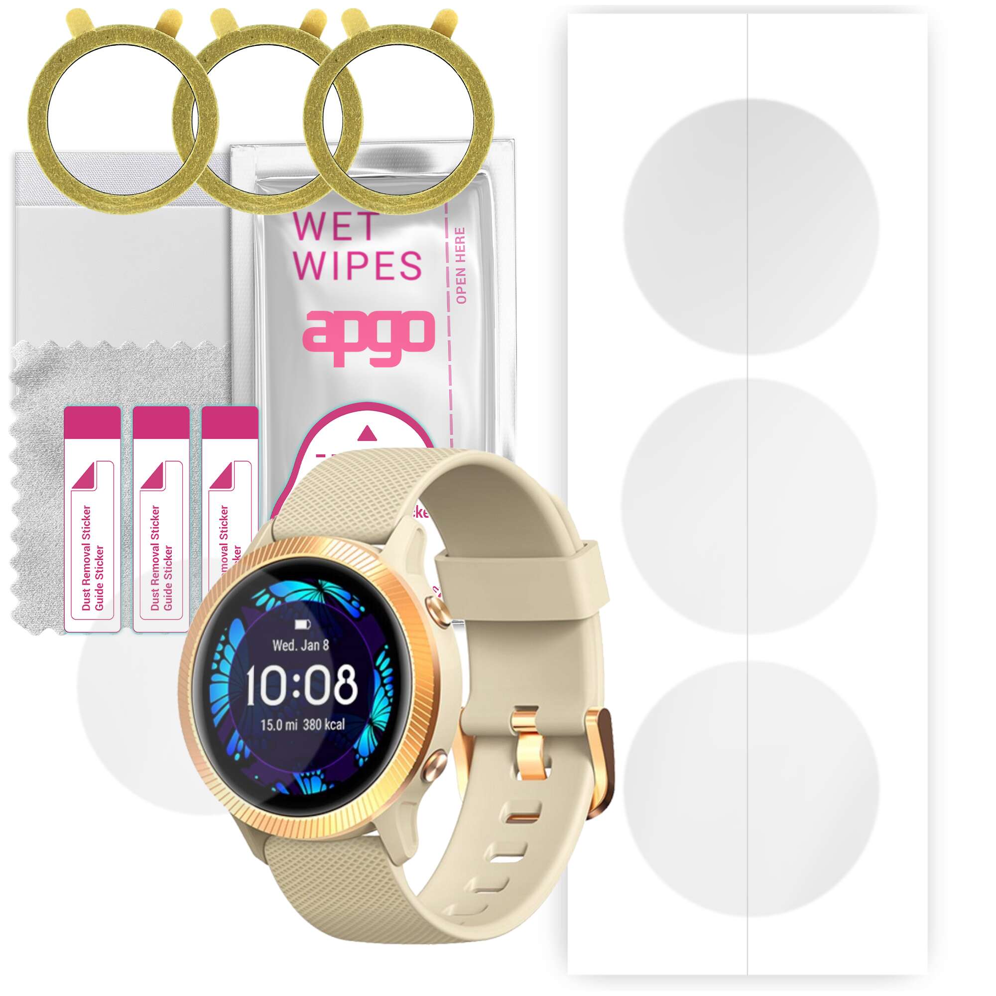 3x apgo Hydrogel Displayschutzfolie für Blackview BV-R8, Hydrogel Film, mit Positionierungsschicht, einfache Installation