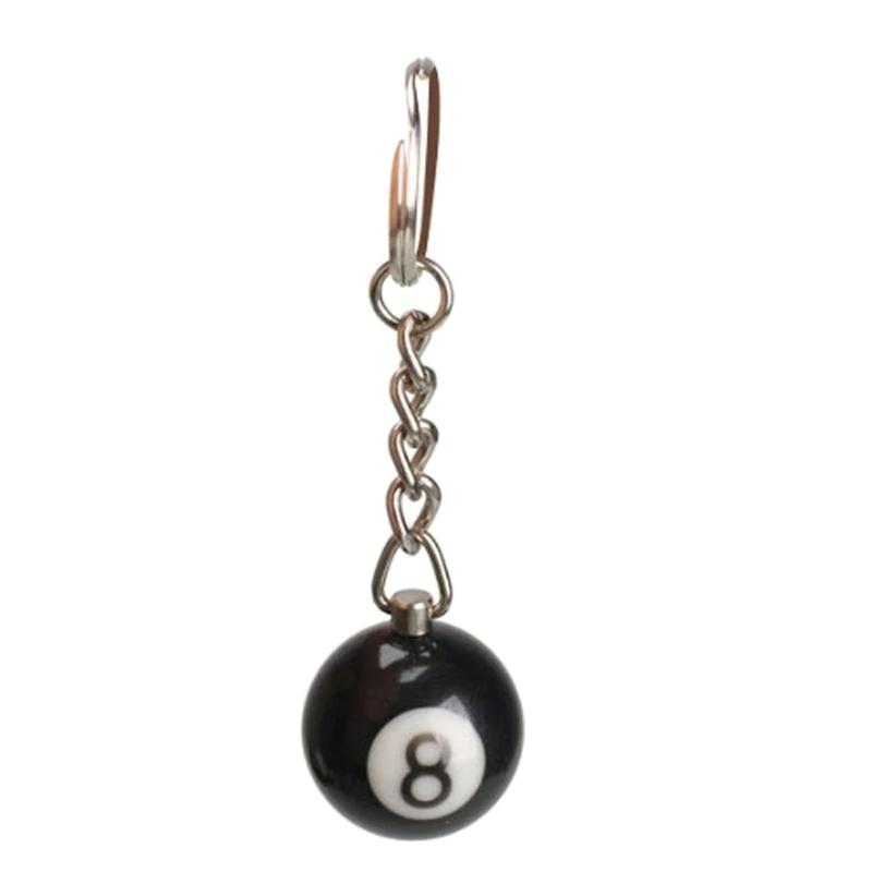 Mode Kreativer Billard Pool Schlüsselanhänger Tischkugel für Schlüsselring Glückliche Schwarze Nr. 8 für Schlüsselanhänger 25mm Harzkugel Juwel
