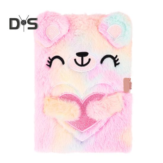 Tagebuch für Mädchen, Größe A5, Plüsch-Notizbuch mit Schloss, Schlüsseln, 80 Blatt Papier, Tagebuch, Notizbuch zum Schreiben, Zeichnen, Notizbuch, Geschenkset für den Kindergeburtstag C