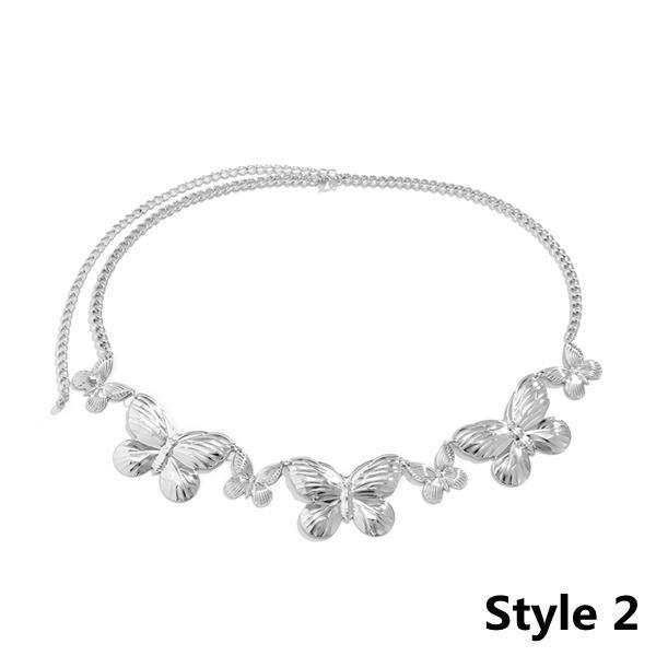Kreative Mode Metall Schmetterling Fransen Taille Kette Hip Hop Punk Stil Hosen Kette Körper Kette frauen silber