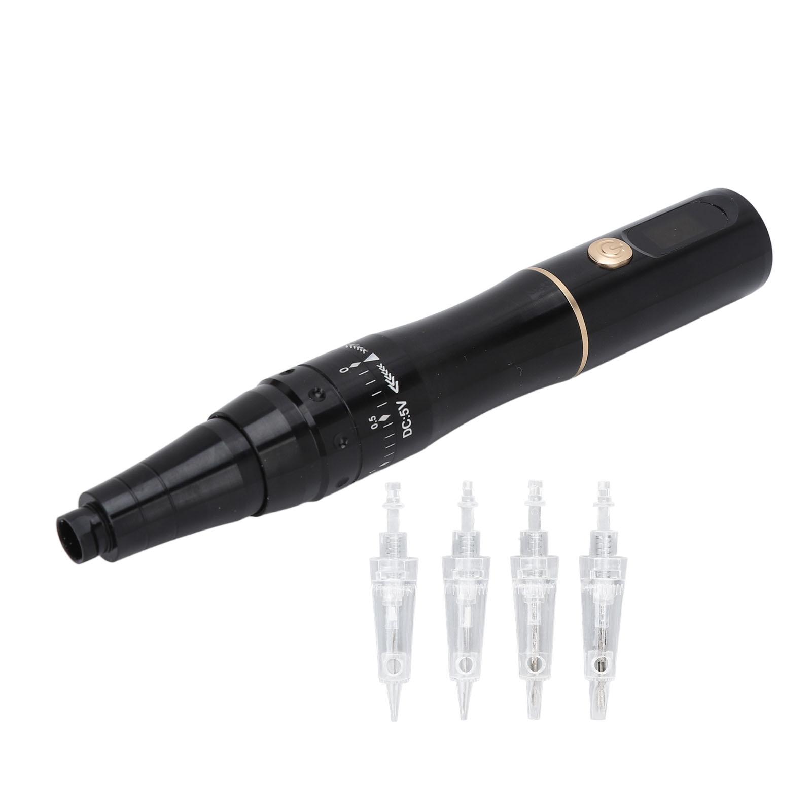 Microblading-Maschine, wiederaufladbar, tragbar, für Augenbrauen, Lippen, Eyeliner, Tattoo-Maschine, Stift, Schwarz, 100-240 V US Plug schwarz