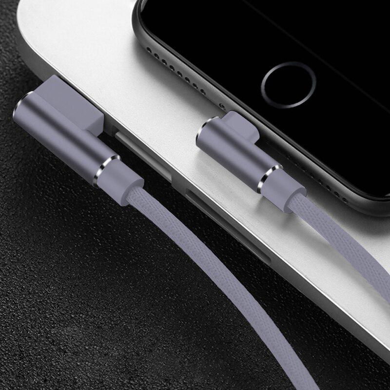 1 2 3 m 90 Grad Schnellladedatentyp C Micro-USB-C-Kabel für Samsung Huawei Xiaomi Oneplus OPPO Typ-C-Ladegerät langes Mobiltelefon-Drahtkabel Type C - 2m grau