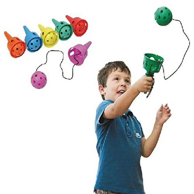 Lustiges Ball- und Becherspielzeug-Set für Kinder, Outdoor-Wurf- und Fangballspiel, Spielzeug, Softball, motorisches Spielzeug für Kinder gelb