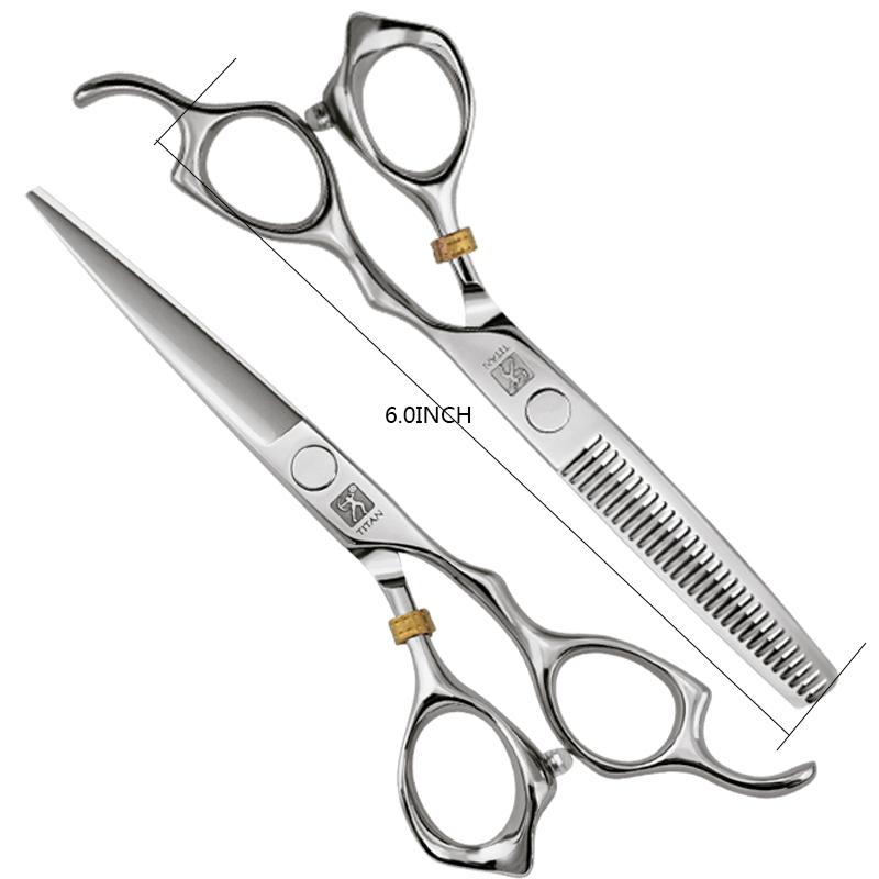 TITAN Haarschere, professionelles Friseur- und Ausdünnungsset, 15,2 cm, Japan, 440C-Stahl 6.0inch