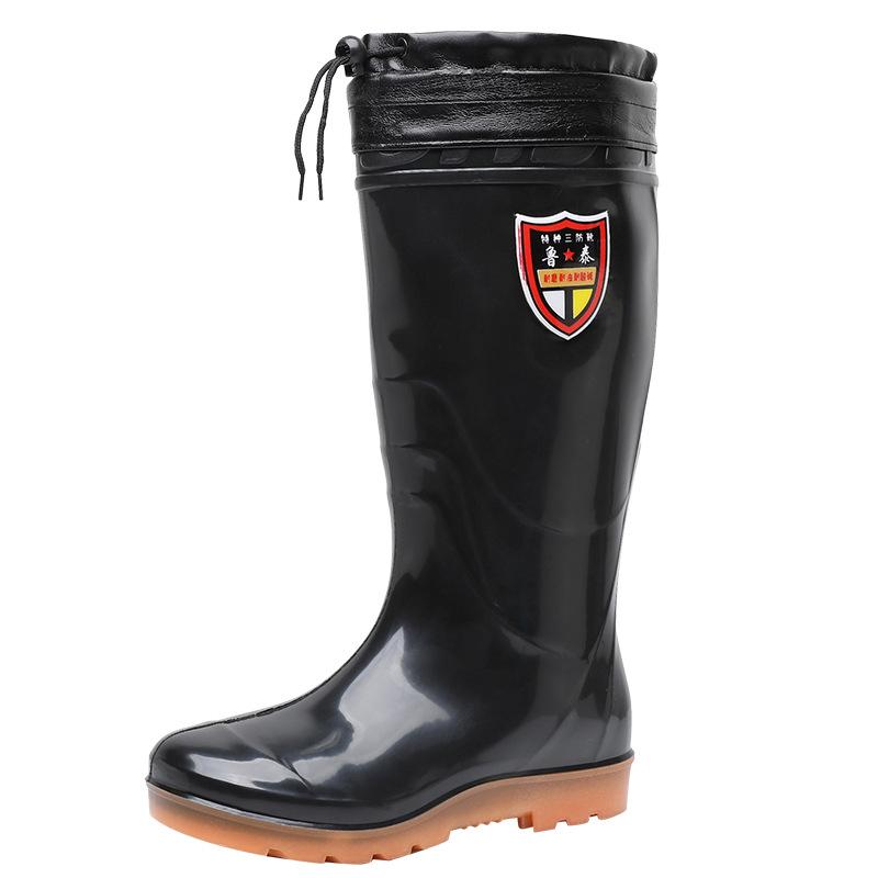 Lutai Herren PVC High-Top Regenstiefel - Verschleißfest, Kältebeständig, Plus Samt, Verdickt für Bau und Autowäsche. 40