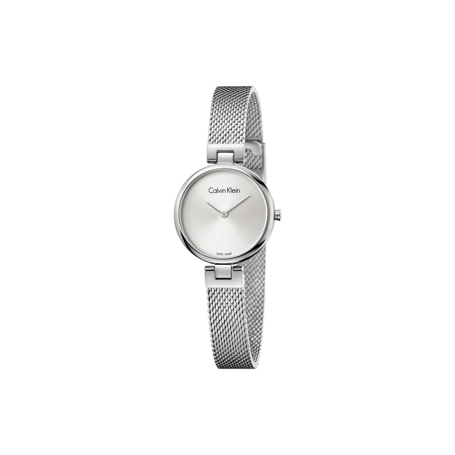 Calvin Klein Ck Quarz Pure Serie Uhr Quarzwerk Edelstahlarmband Weißes Zifferblatt Damenuhren K8G23126 Regular Watch Box,White Dial Silver Strap