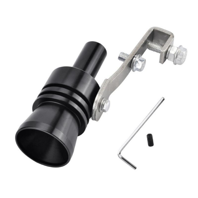 Aluminium Turbos Sound Pfeife allgemeiner Fahrzeug Sound Simulator Auto Turbos Sound Maker 113mm für Auto Auspuffrohr Umbau schwarz