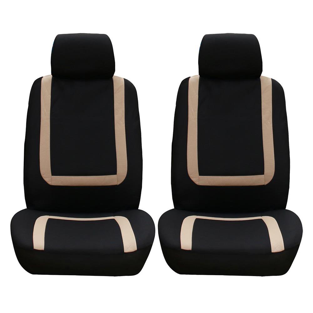 4 Stück Universal Autositz Schutzbezug Set Innendekoration für Alle Jahreszeiten(BeigeSchwarz )
