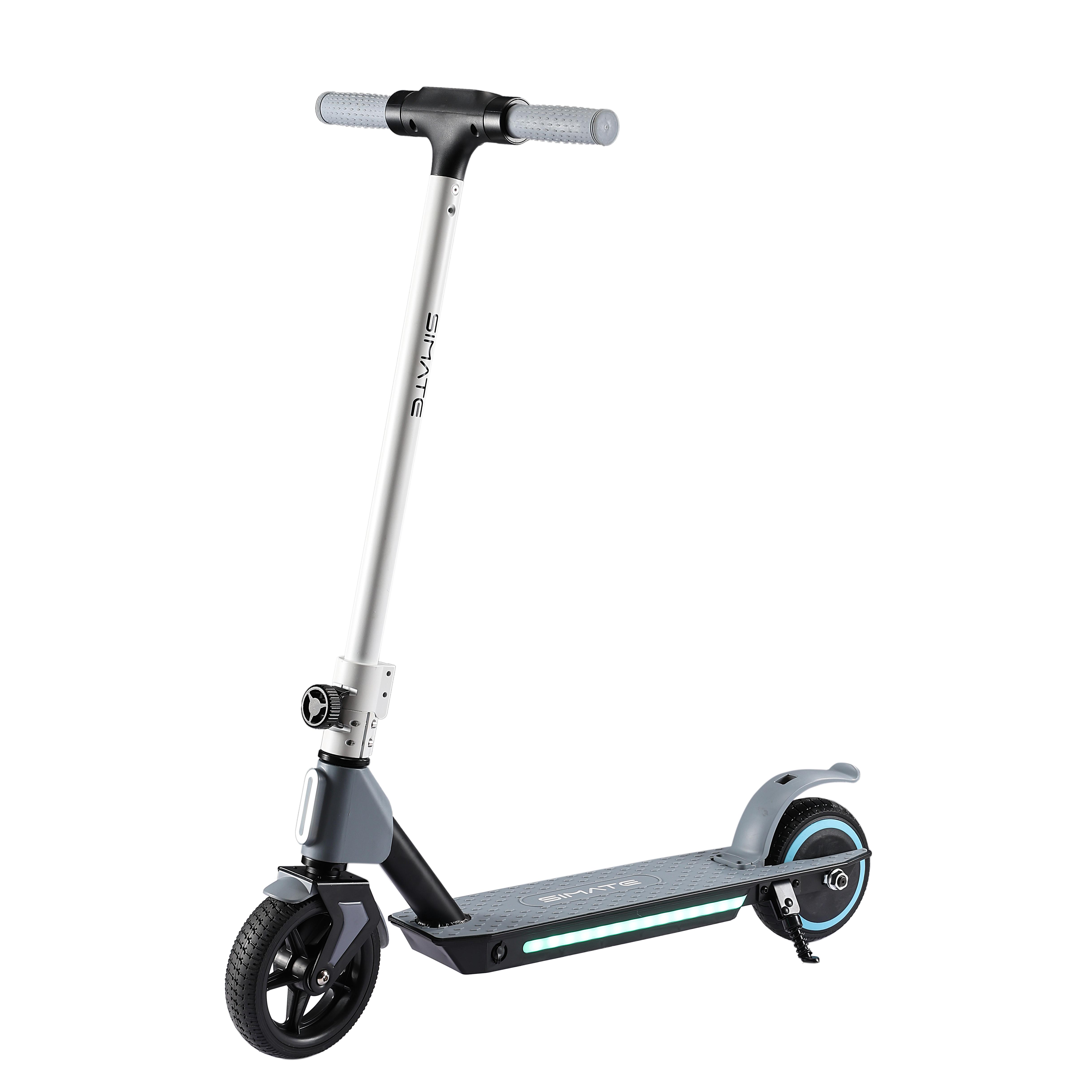 Simate S2 Sicherer Elektroroller für Kinder 130W Motor 24V2.5Ah Batterie 14KM/H Höchstgeschwindigkeit 6.5 Zoll Reifen Outdoor-Spiel Faltbarer E-Scooter grau