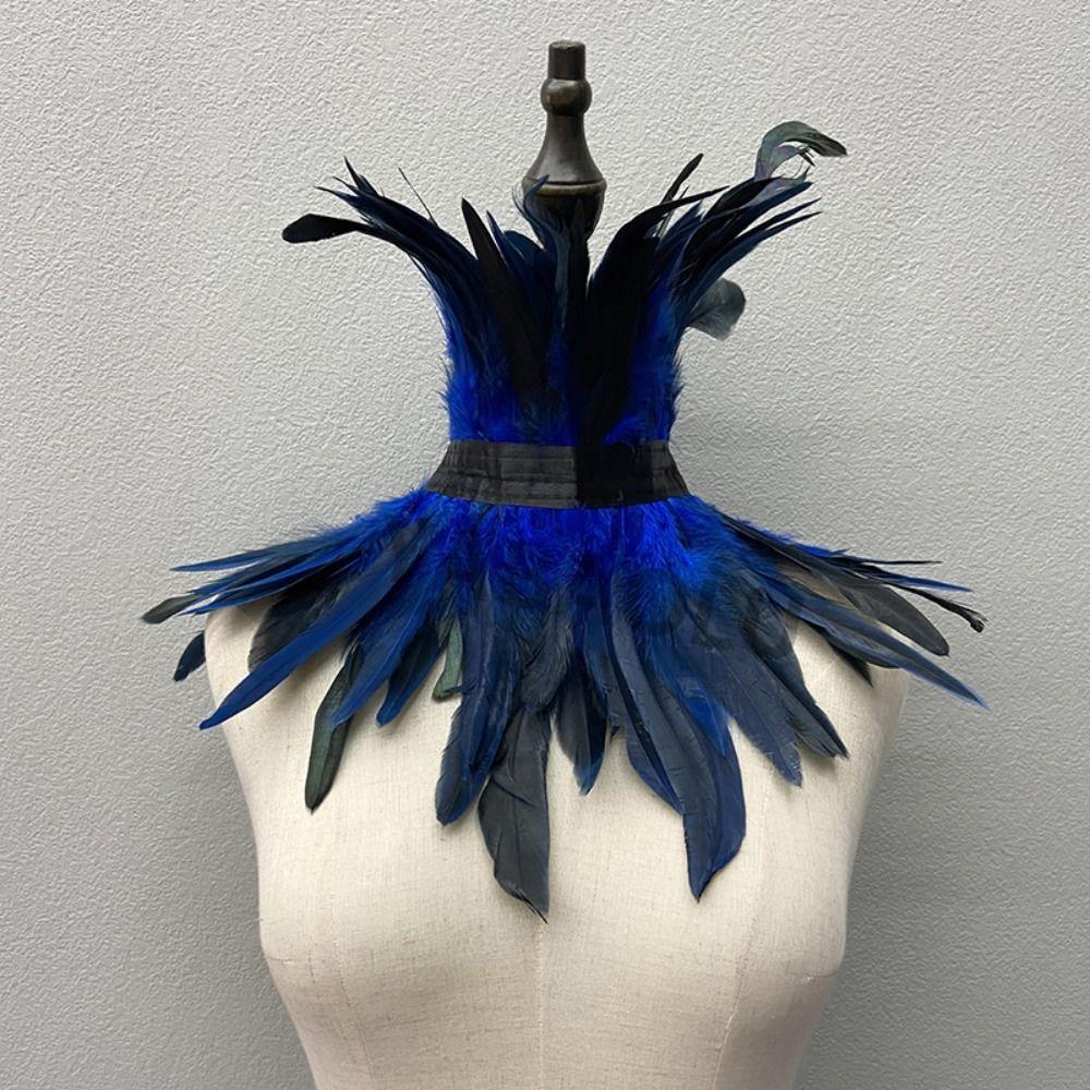 Damen Party Accessoires Feder Schal Pelz Schal Gothic Kleidung Halloween Deko blau