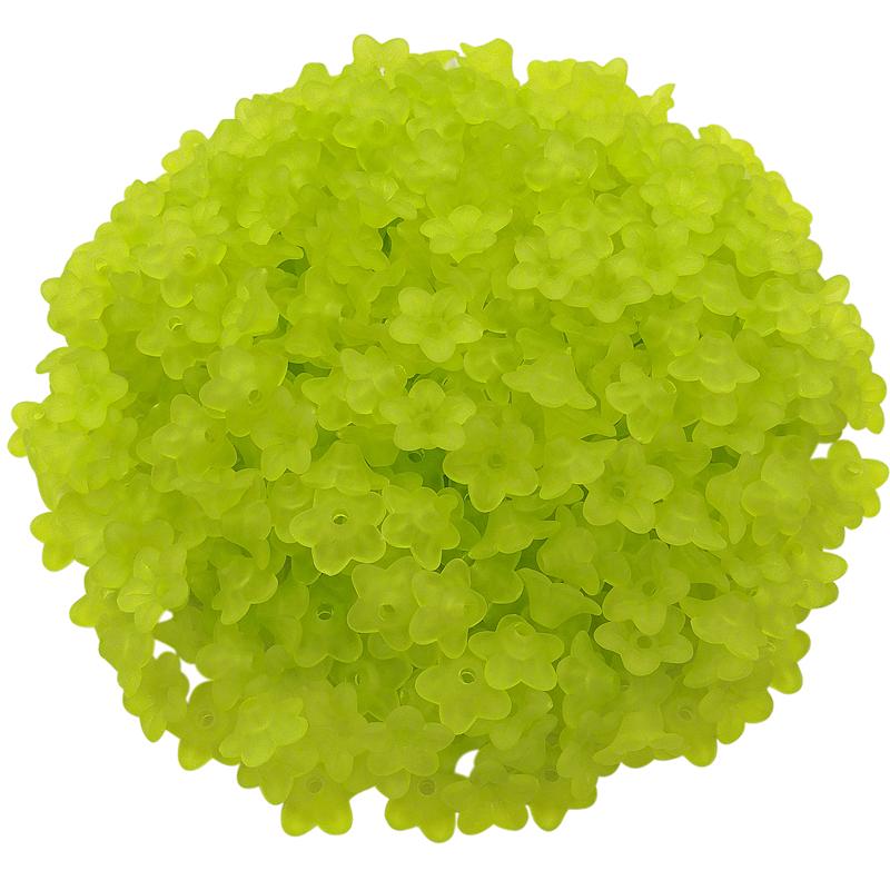 Mode Bonbonfarbe Mode Transparent 200 STÜCKE Schmuckherstellung Acryl Blume Mehrfarbig 9x4mm DIY Perlenkappen Handgefertigtes Material Mattiert grün