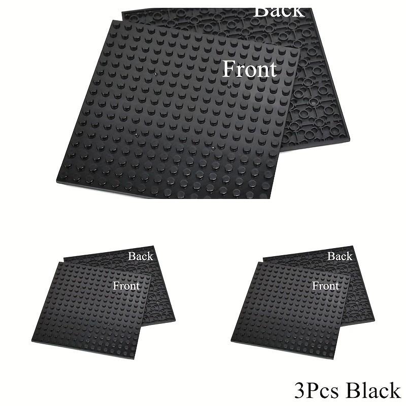 3 Stück Platten 16 x 16 MOC Doppelseitige Grundplatten-Bausteine, Grundplatten-Stadtteile, Lernspielzeug, Halloween-Weihnachtsgeschenke schwarz