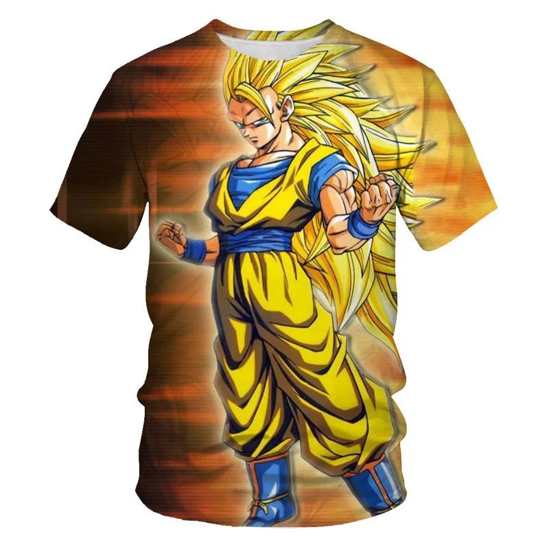 Anime Dragon Ball Son Goku 3D-Druck Kinder T-Shirt Sommermode Casual T-Shirt Junge Mädchen Unisex Kinderkleidung T-Shirt Tops L