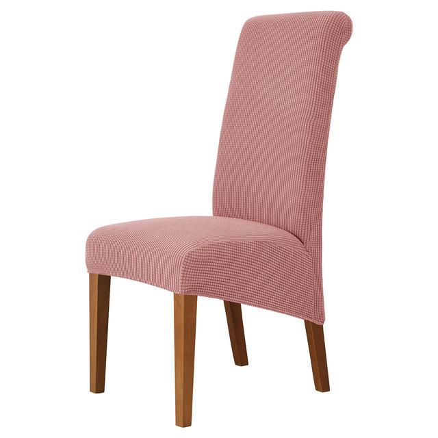 Stuhlhusse mit hoher Rückenlehne und universeller hoher Elastizität, Jacquard, Größe M, XL, Stuhlhussen für Esszimmer, Küche, Büro, Zuhause, Maisflanell XL Size (60-75cm) rosa