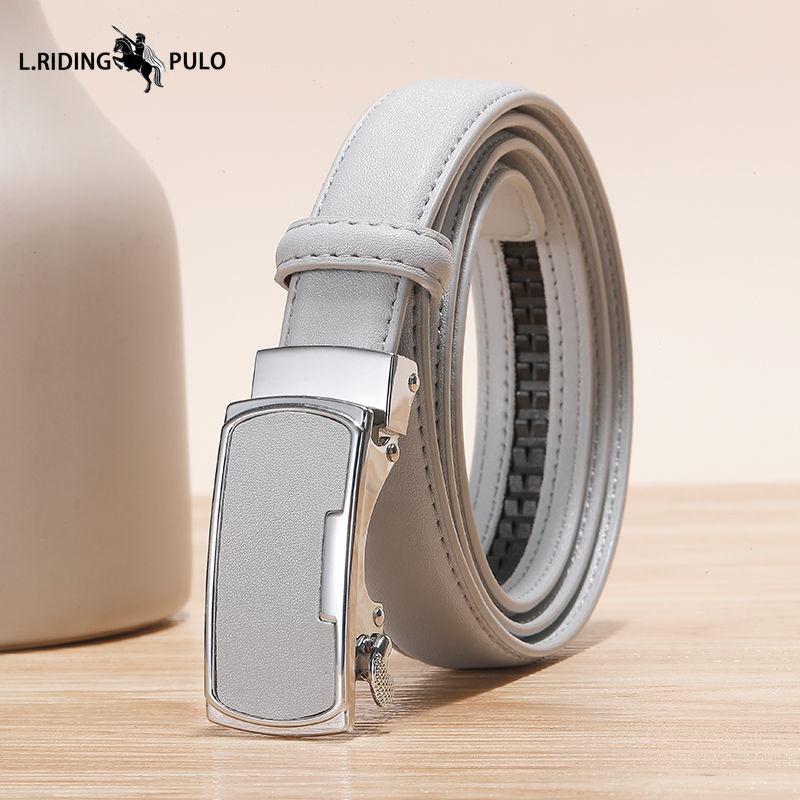 Echtleder Gürtel Gelb Rindsleder Rot Automatische Schnalle Gürtel Blau Weiß Orange Farbe Gürtel 105cm graue