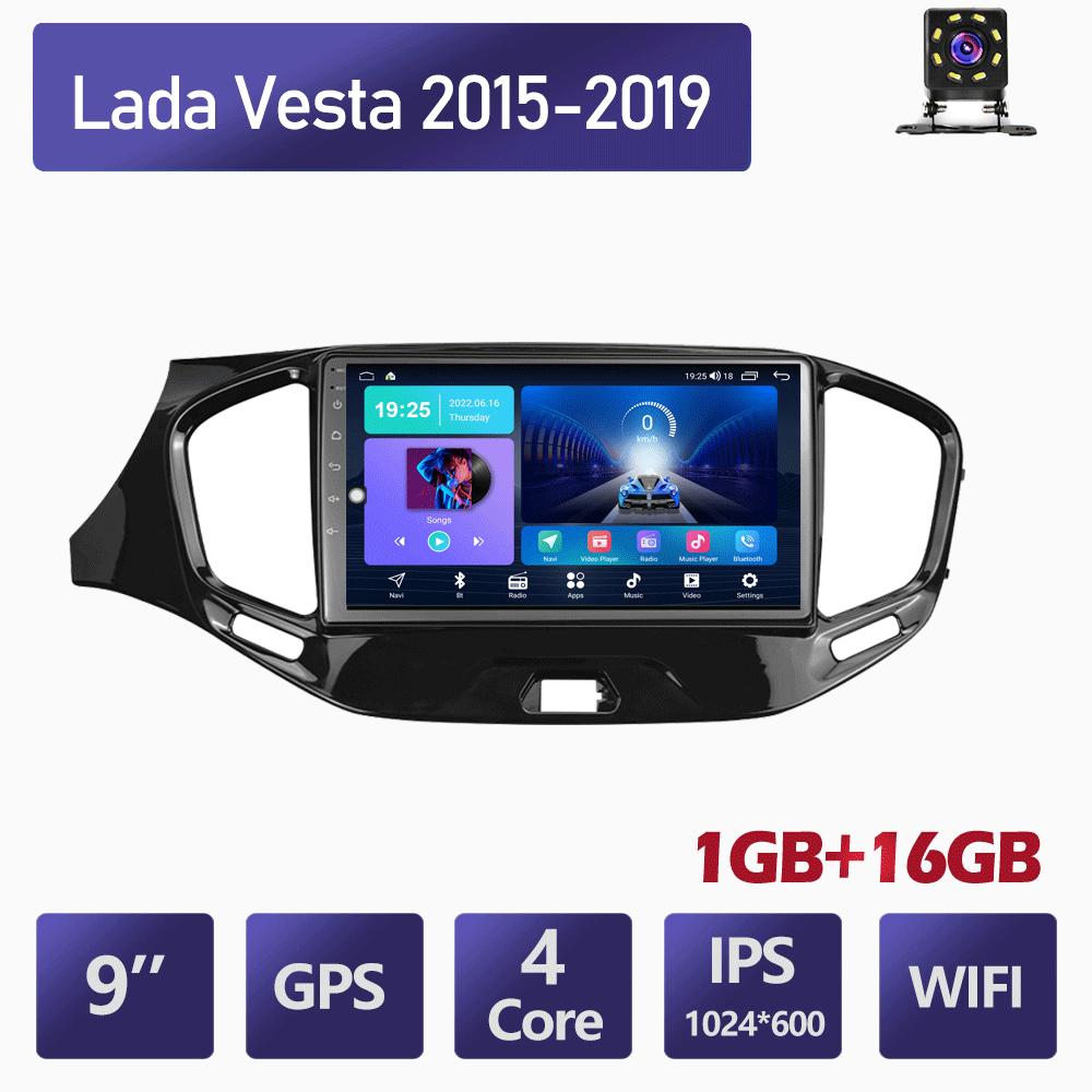 Autoradio für Lada Vesta 2015-2019, 2 Din, Auto-Multimedia-Player, Android Auto, Auto-Stereoanlage, 1 + 16 GB