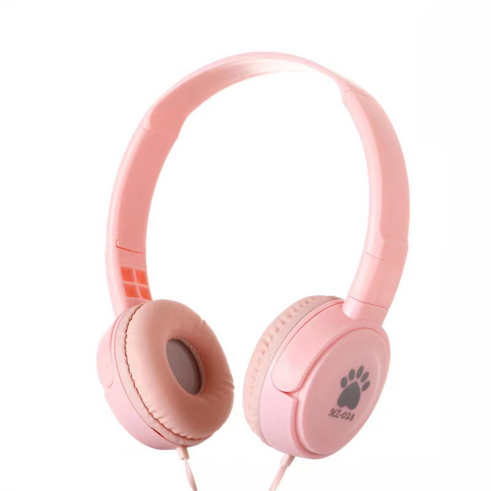 3,5 mm kabelgebundene Over-Ear-Kopfhörer, tragbare Musik-Kopfhörer für Kinder, MP4, MP3, Smartphones, Laptops rosa