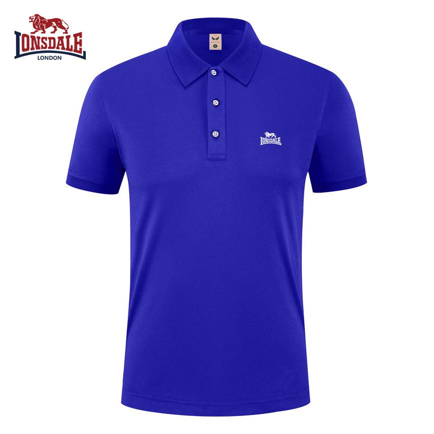 Lonsdale 2026 Sommer Neu Besticktes Lässiges Sportkragen Poloshirt, Schweißableitend und Feuchtigkeitsabsorbierend Reines XXL blau
