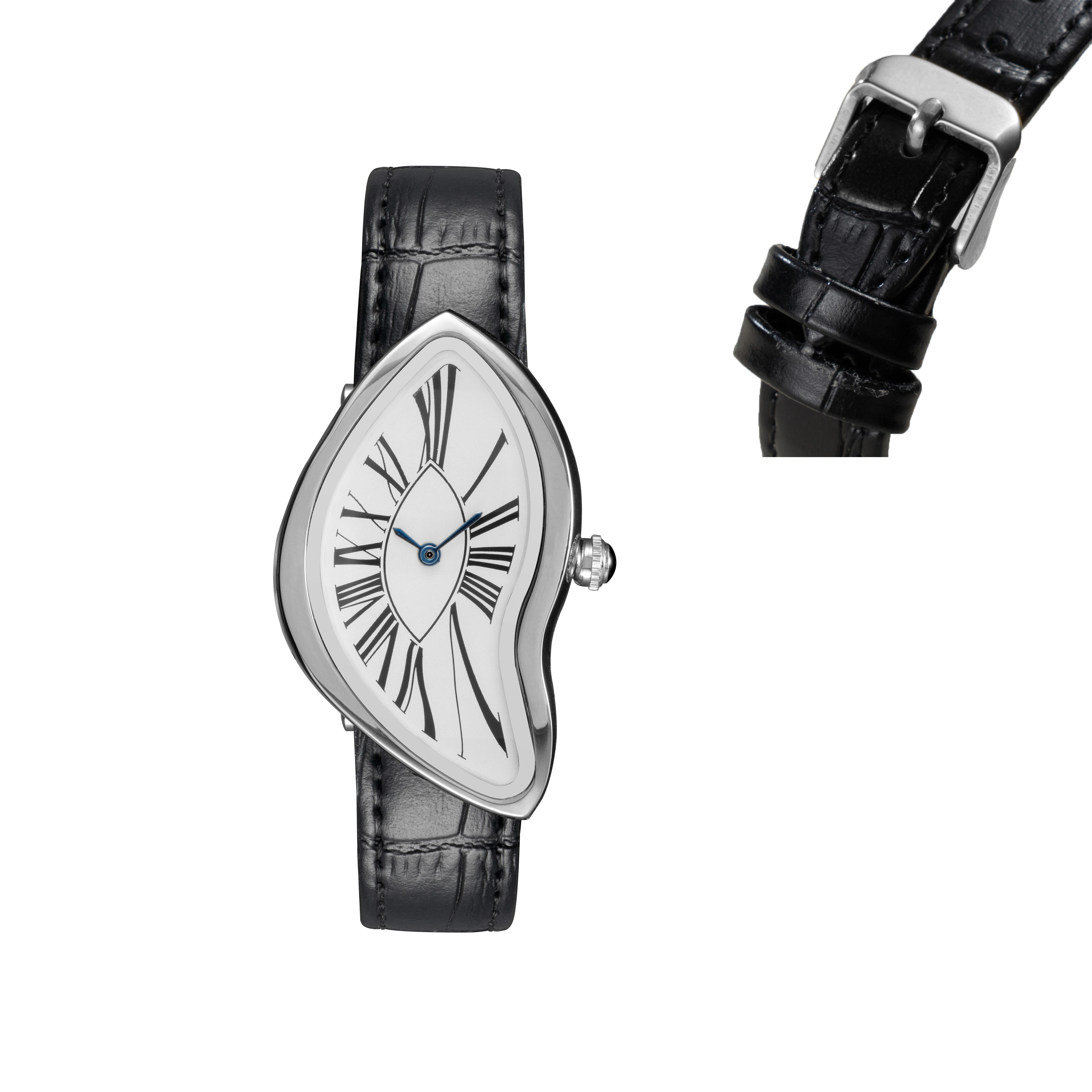 Mittelalterliche Alien-Uhren schmelzen und verformen sich Y2K Alien Damen und Herren Lederarmband Mode Advanced Ins Nischendesign Quarzuhr
