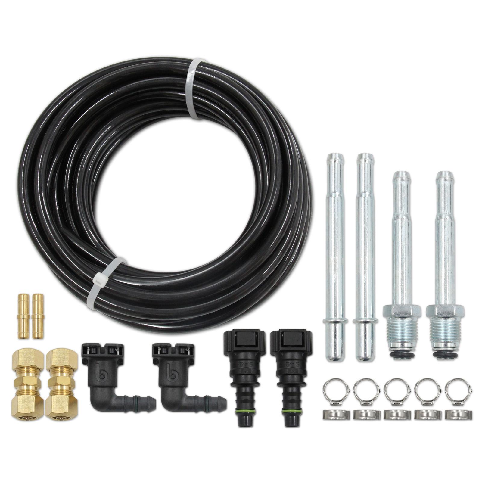 Kraftstoffleitungs-Reparatursätze 38 Zoll (10 mm) Nylon-Kraftstoffleitung für Kraftfahrzeuge mit 90 Grad 38 Zoll und gerader 38 Zoll schwarz