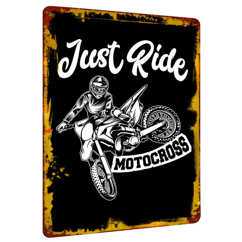 Motocross-Fahrer Sprungmuster Metallblechschild Kreative Heimdekoration Garage Bar Wandbehang Kunst 20x30cm(7.8x11.8inch)