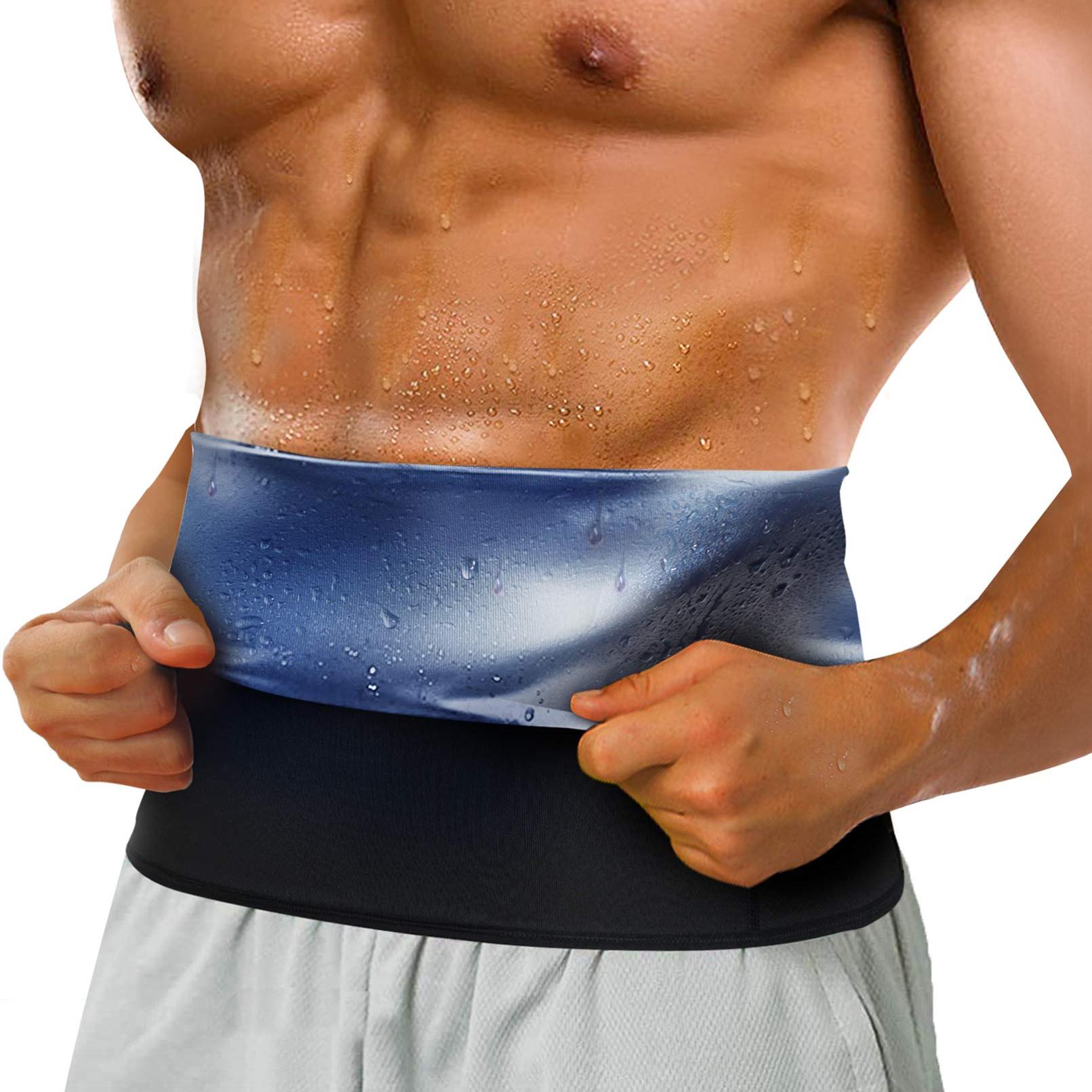 Männer Schweiß Taille Trainer Sauna Gürtel Bauch-steuer Body Shaper Bauch Shaper Gewicht Verlust Workout Fat Burner Abnehmen Shapewear XXL blau