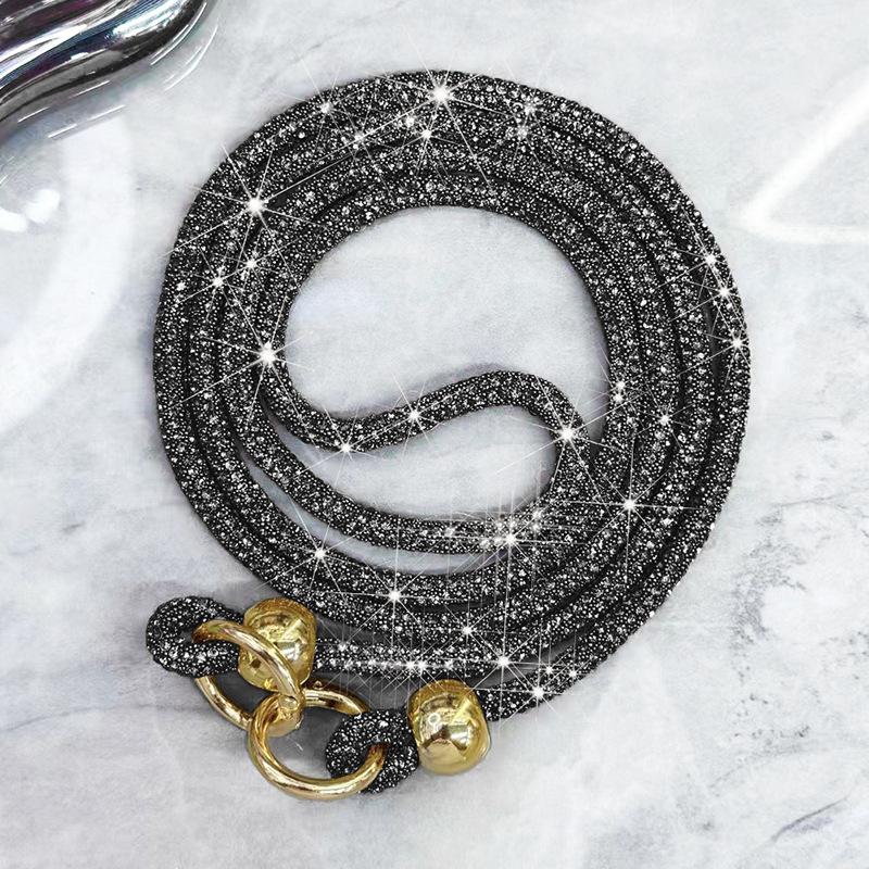Heller Strass Handy-Lanyard Kristall Handyhülle Kettenriemen Handyzubehör Black 120cm