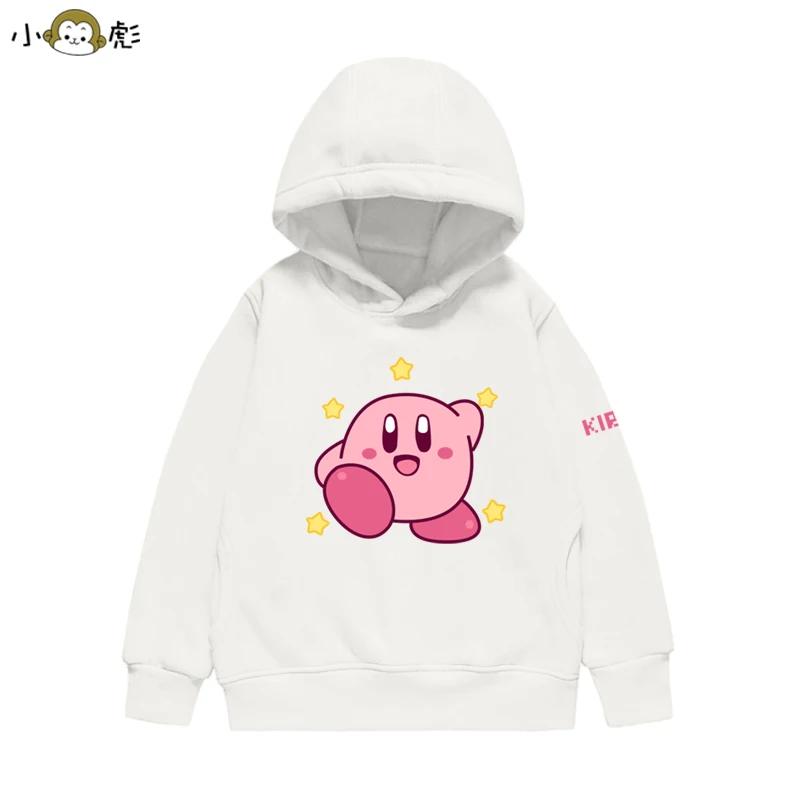 2025 Niedliche Kirby Hoodies Jungen Kleidung Kinder Kinder Jungen Kleidung Rundhals Sweatshirt Mädchen Kleidung 4 bis 14 Jahre Hoodies 110 rot