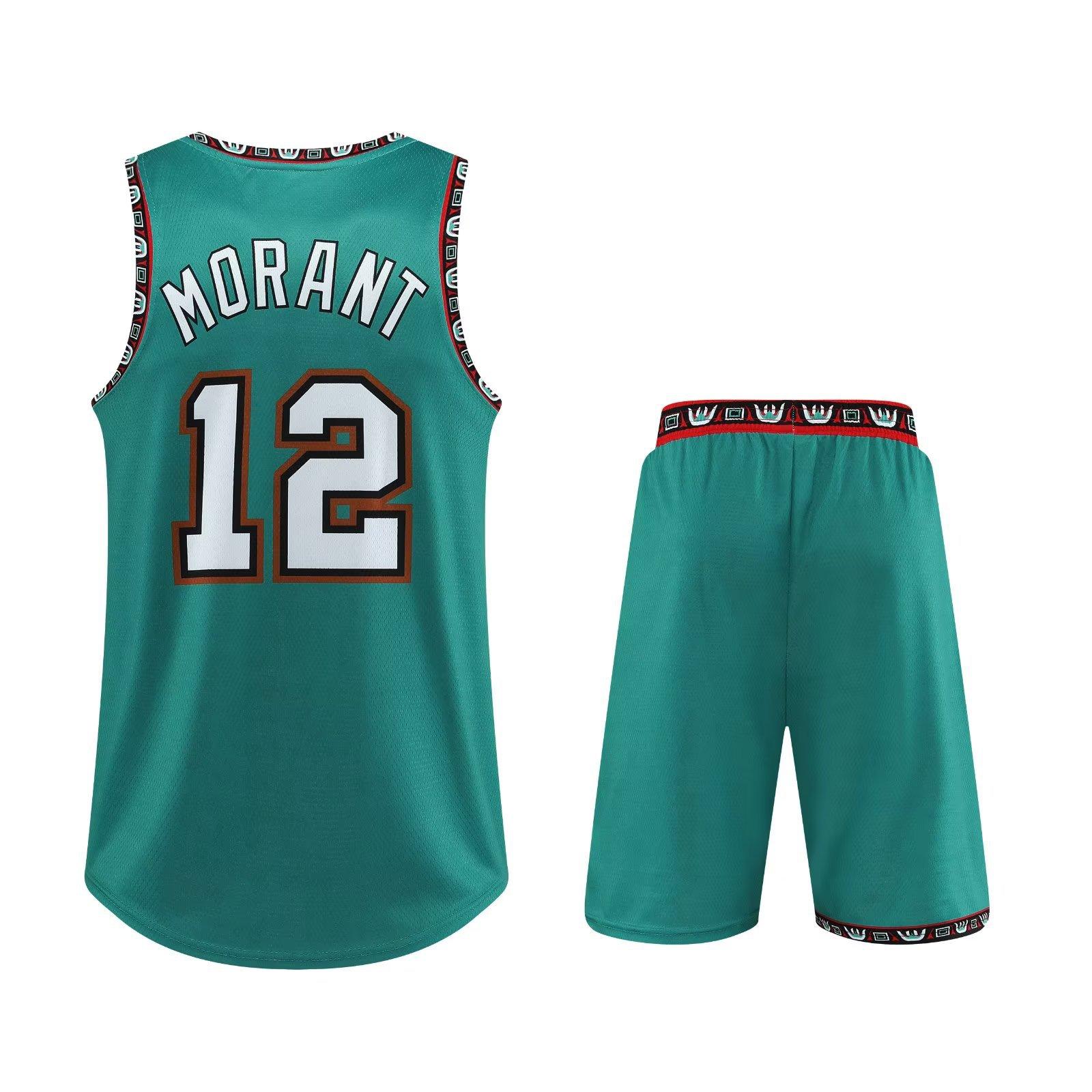 Grizzlies Nein. 12 Basketball Trikot Set Herren Trikot Trikot mit Taschen an beiden Seiten M-5XL 3XL/180