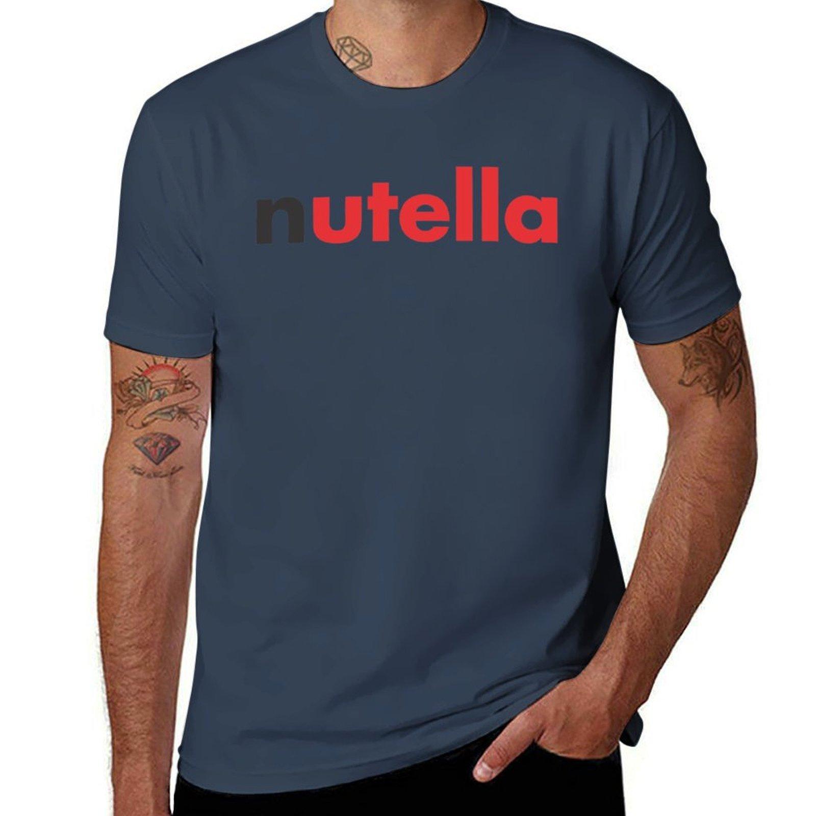 Nutella T-Shirt Herren T-Shirt Baumwolle hohe Qualität Herren T-Shirts für Herren lässiges Herren T-Shirt Baumwoll-T-Shirt 2XL