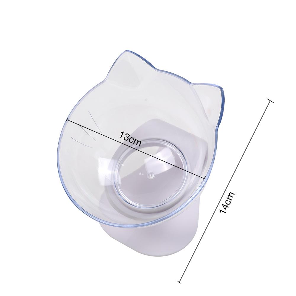 Rutschfeste Doppelte Katzennäpfe mit Erhöhtem Design und Katzenohrform für Tierfutter Single Base + Transparent Bowl dargestellt