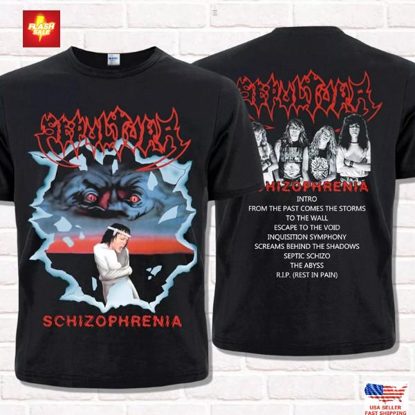 Sepultura T-Shirt, Schizophrenia 1987 Thrash Metal, Death Metal, Groove Metal Unisex T-Shirt XXL gray