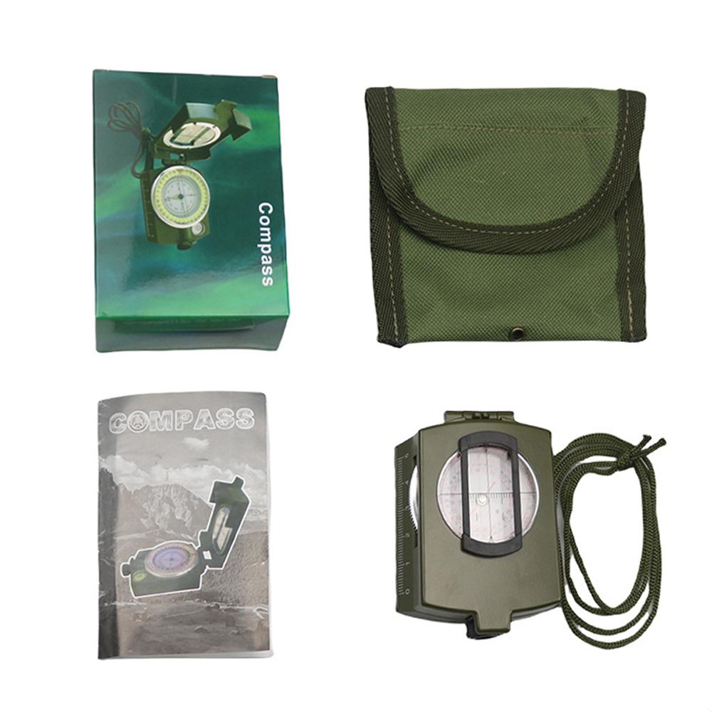 Tragbarer Kompass, Wandern, Überleben, wasserdicht, 360 Grad drehbar, Outdoor-Navigationsgerät mit Nachtfunktion grün