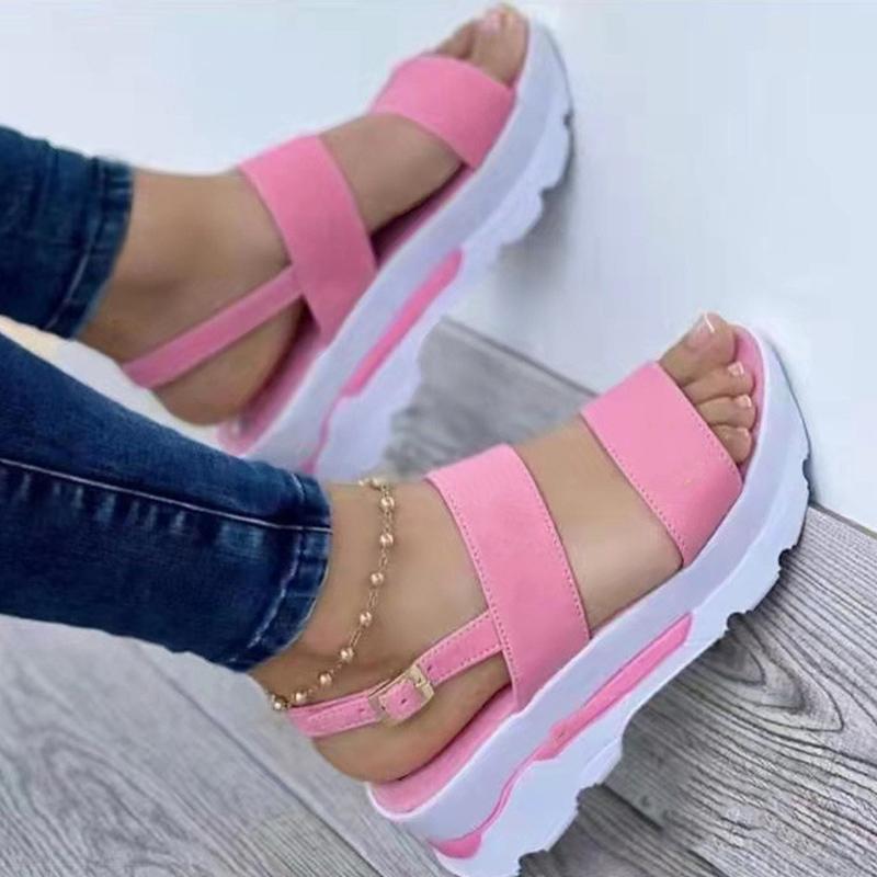 Frauen Sandalen Frauen Heels Sandalen Mit Plattform Schuhe Sommer Alias Casual Keile Schuhe Für Frauen Elegant 39 rosa