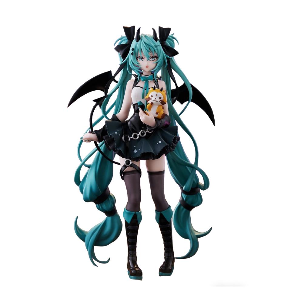 Anime Hatsune Miku 19CM Kleiner Teufel Waschbär Actionfigur Modell Spielzeug Entzückendes Action-Modell PVC Sammlung Schreibtischzubehör Geschenk black