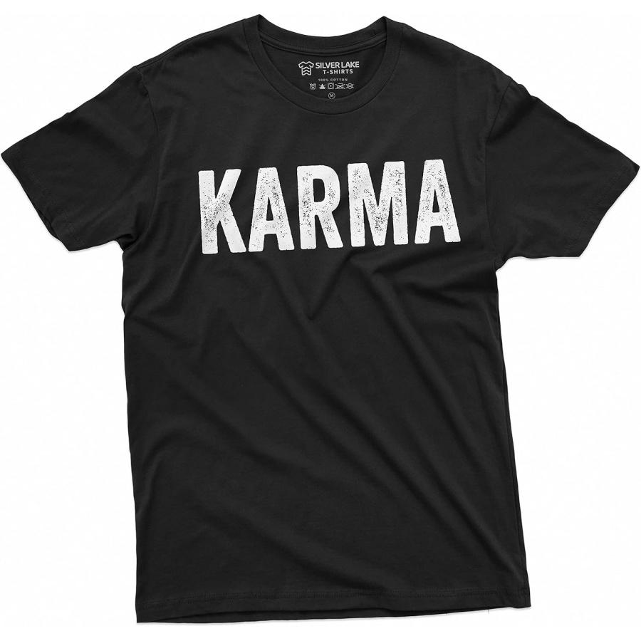 Karma T-Shirt Herren Damen Unisex T-Shirt Karma Geschenk Geburtstag T-Shirt Freund Ehemann T-Shirt L schwarz