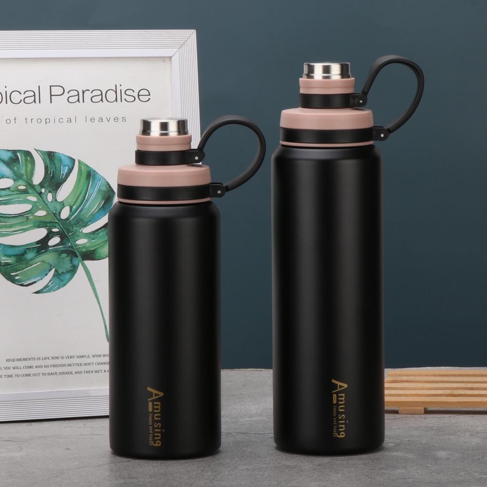 Edelstahl Thermobecher Tragbare Wasserflasche Outdoor Tragbar Direkt Trinken Sportkessel Großes Fassungsvermögen Space Pot 600ml