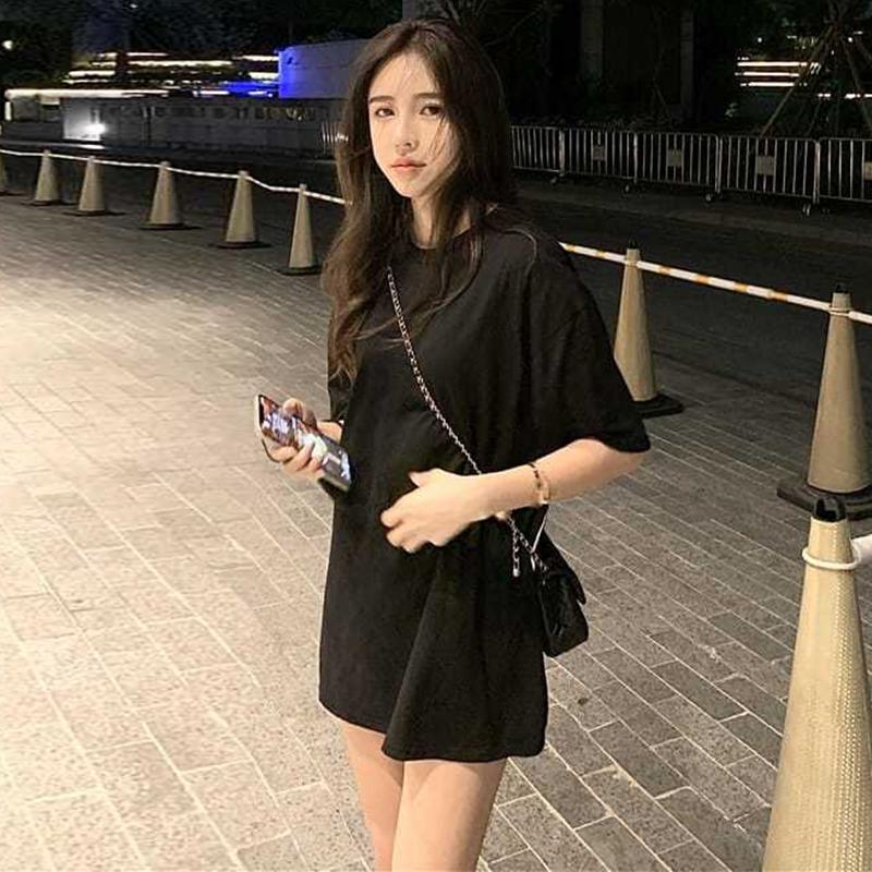 Frau T-Shirts Mode Übergroßen Weiblichen 2022 Sommer Hip Hop Dame Kleidung Kurzarm T-shirts S schwarz