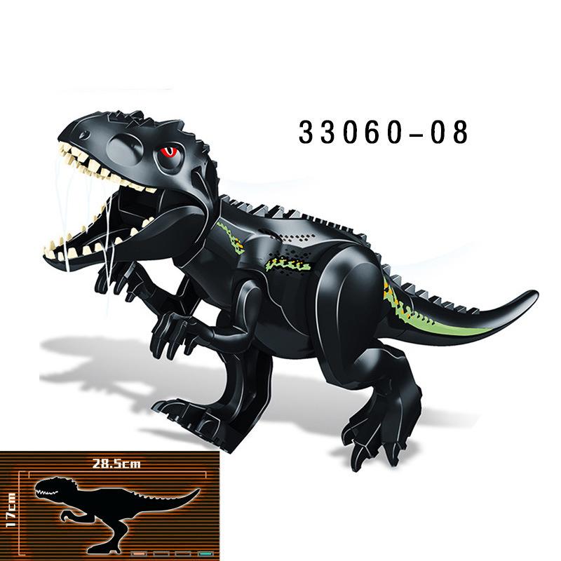 28CM Riesiger Raptor Carnotaurus Bausteine Dinosaurier Steine Tyrannosaurus T-Rex Zusammenbauen Kinderspielzeug Kindergeschenk Weihnachtsgeschenke 08 schwarz