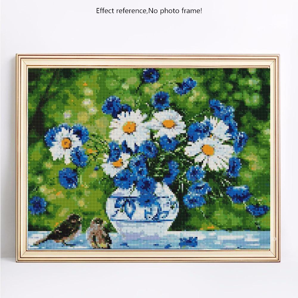 Diamantmalerei Runde Steine Blumen Diamantmosaik Verkauf Blumen Hobby Und Handwerk 20X30