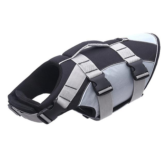 Haustier-Schwimmweste, Sommer-Hunde-Schwimmmantel, reflektierende Streifen, Rettung, verstellbare, reißfeste Haustier-Schwimmweste M schwarz