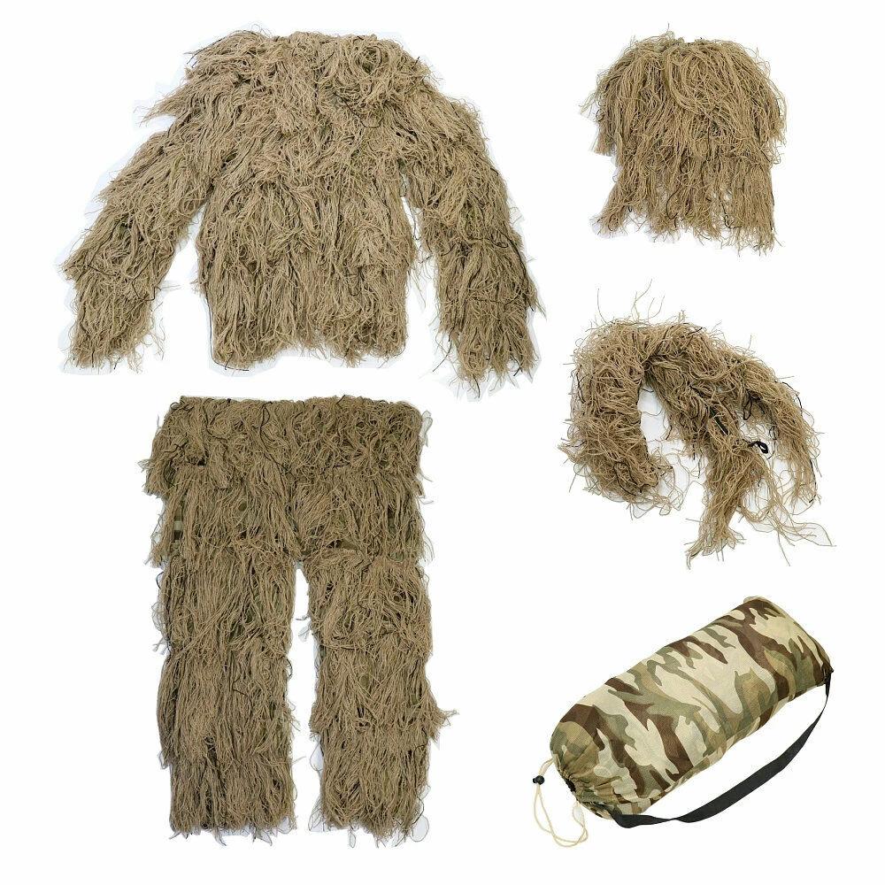 Hochwertiger 3D-Jagd-Ghillie-Anzug Sniper Tactical Military Camouflage Kleidung Armee Shooting Dschungel Kleidung Outdoor Birding Pretend SuitAJ 190cm